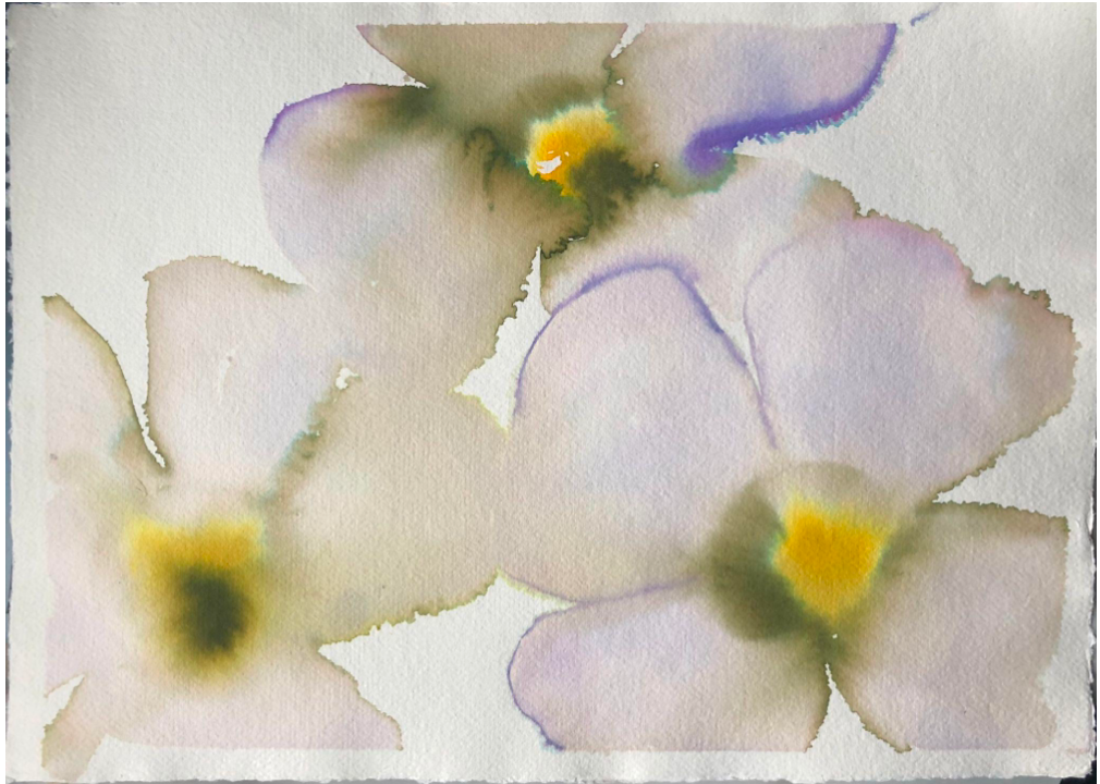 Olive and Violet Pansies Multi
