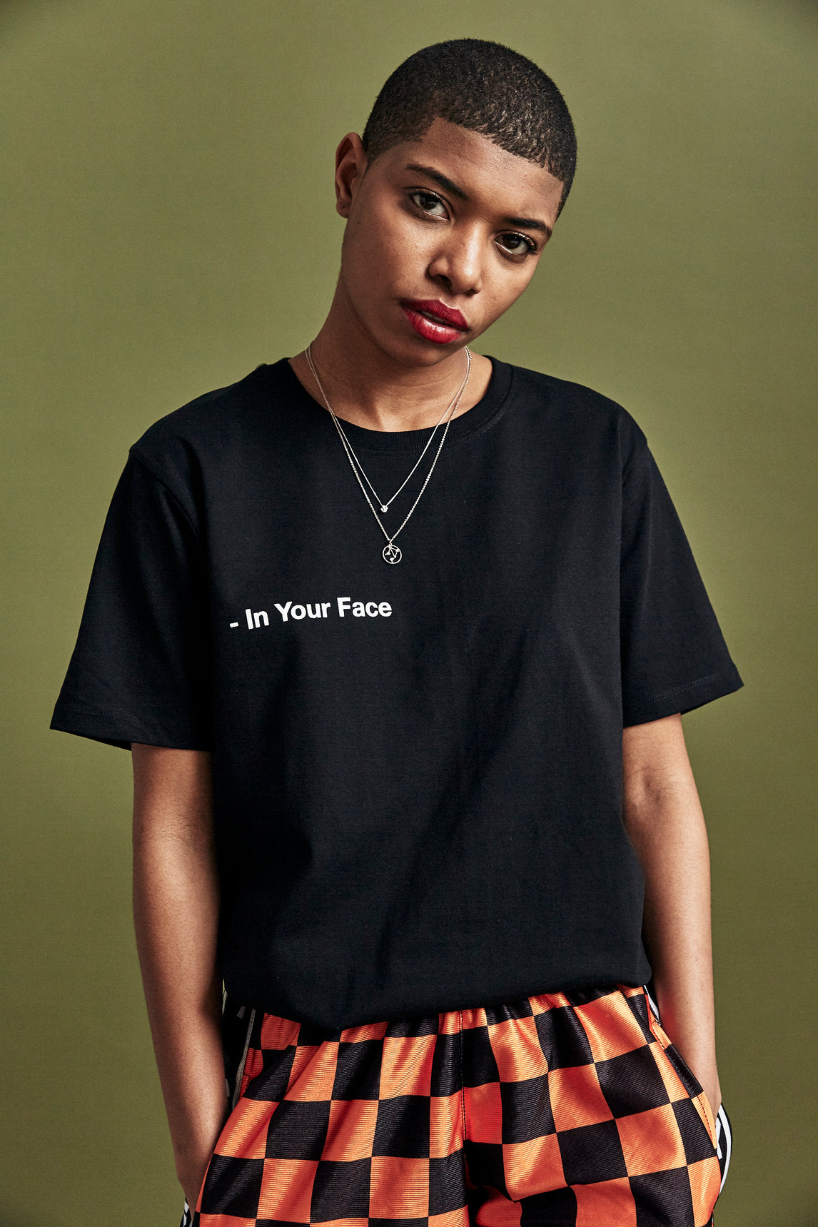 Black 'In Your Face' T-Shirt